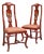 Mid-Century Italian Venetian Red Lacquer Chinoiserie Hand Painted Side Chairs, Pair For Sale