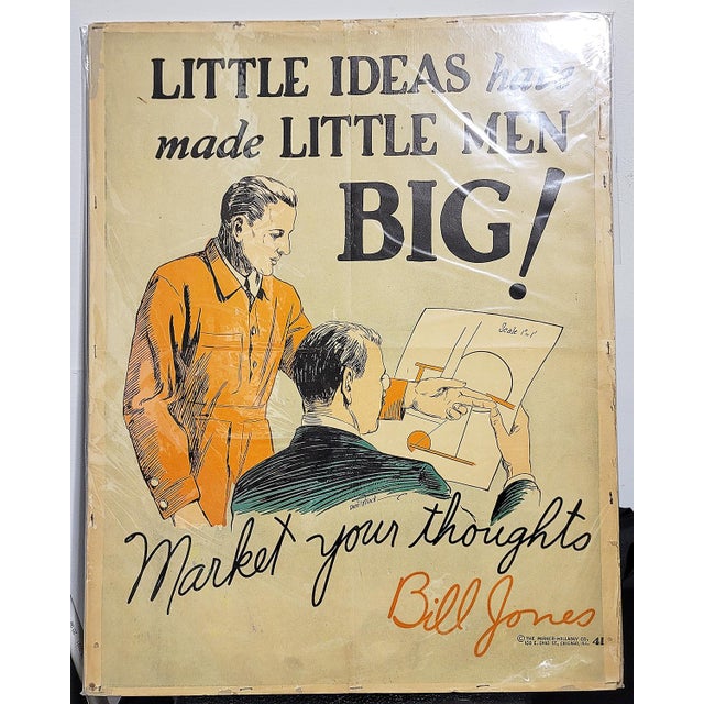 1920s Original 1928 Large Bill Jones Motivational Poster For Sale - Image 5 of 5
