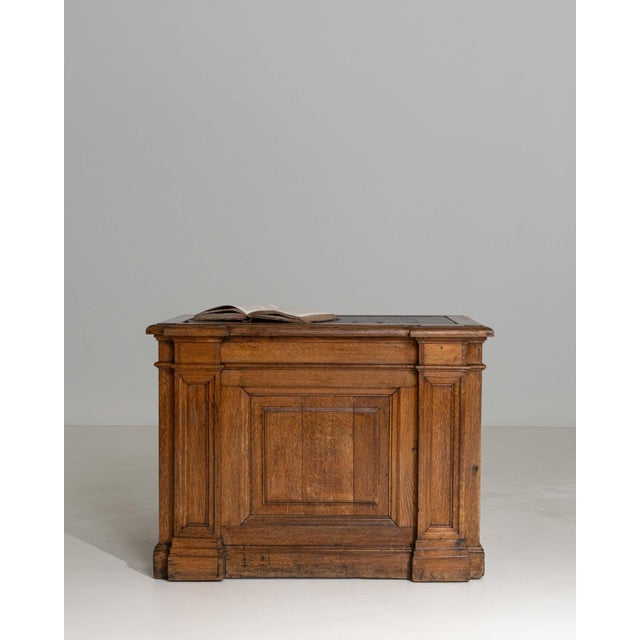 1870s French Neoclassical Oak Desk With Oilcloth Top For Sale - Image 18 of 18
