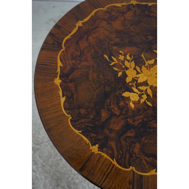 Vintage Italian Inlaid Walnut Round Lamp Table For Sale - Image 10 of 14