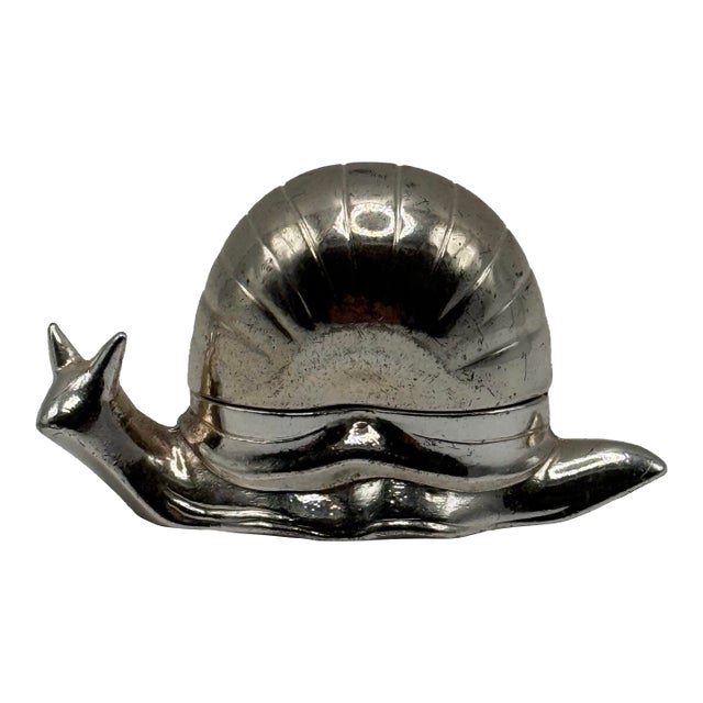 Vintage 1970s Silver Plated Snail Salt Cellar For Sale
