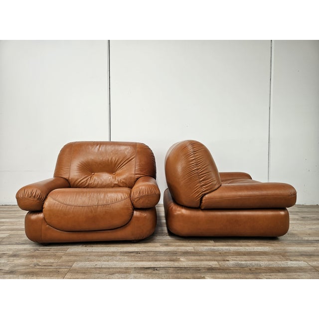 Pair of armchairs attributed to Mario Marenco for Mobil Girgi, Sapporo model, produced in the 1970s. The armchairs...