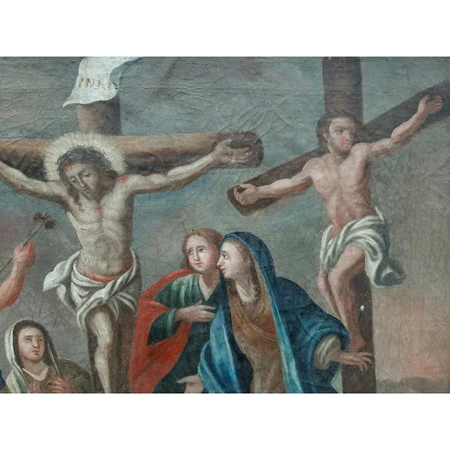 Italian School Artist, The Crucifixion, 1800s, Oil on Canvas For Sale - Image 5 of 8
