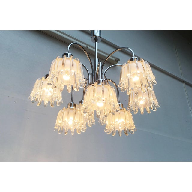 German Type 9471 Glass and Metal Chandelier from Richard Essig, 1970s For Sale - Image 11 of 15