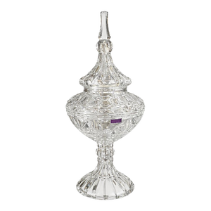 Marquis by Waterford Crystal Pedestal Urn Lidded Sculptural Centerpiece - Ginger Jar
