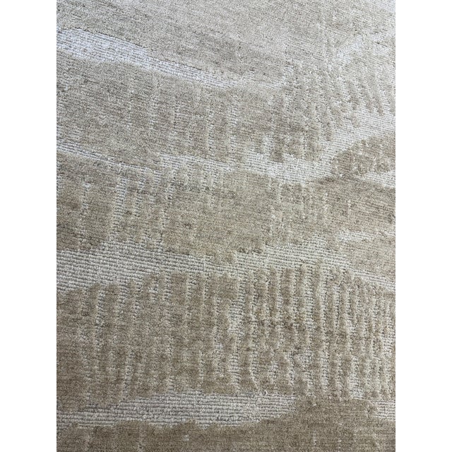 Restoration Hardware Rh Restoration Hardware Strati Hand-Knotted Wool Rug — 10' × 14' Sand | Himalayan Highland Wool | High-Low Textural Design For Sale - Image 4 of 18