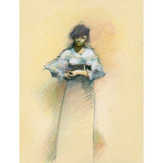 “Young Woman in Black Skirt, After Sargent” Contemporary Original Drawing by David Orrin Smith For Sale