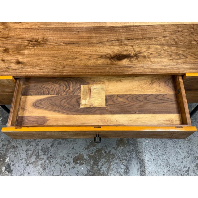 Crate & Barrel Atwood Rustic Industrial Desk For Sale - Image 9 of 13