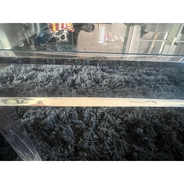 Transparent 1970s Mid Century/ Hollywood Regency Heavy Rectangular Lucite / Acrylic Coffee Table For Sale - Image 8 of 12