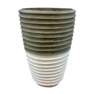 Organic Modern Gray and White Concrete Planter