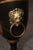 Pair English Style Tole Painted Metal Small Brass Mounted Urns For Sale - Image 13 of 13