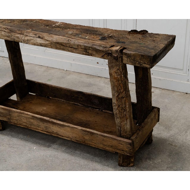 Antique Primitive Oak Workbench, 1880 For Sale - Image 4 of 9