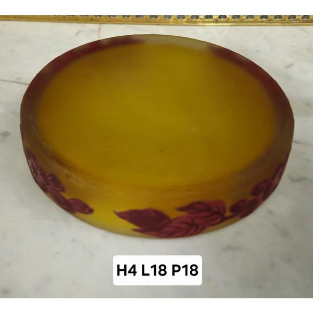Engraved Multi-Layered Glass Bowl For Sale - Image 4 of 7