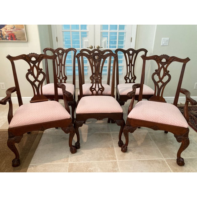Vintage Henredon Mahogany Chippendale Style Ball and Claw Foot Dining