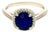 Natural Sapphire Diamond Ring 14k White Gold 2.43 TCW Certified, Size 6.5 For Sale