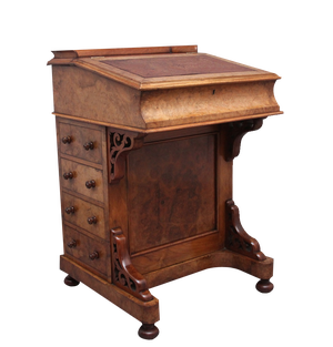 19th Century Burr Walnut Davenport, 1860s