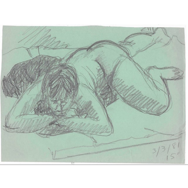 Figurative 1981 James Bone Nude Drawing For Sale - Image 3 of 3