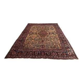 8ft 8in × 10ft 2in Floral Sarouk Hand Knotted Iranian Area Rug For Sale