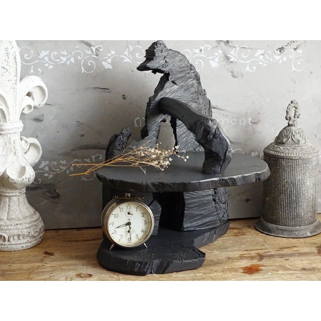 80s Abstract Wood Desktop Display, 2-Tier Shelf For Sale - Image 6 of 12