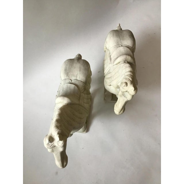 Mid 20th Century Vintage Carved Marble Tang Dynasty Style Horse Figures—A Pair For Sale - Image 5 of 18