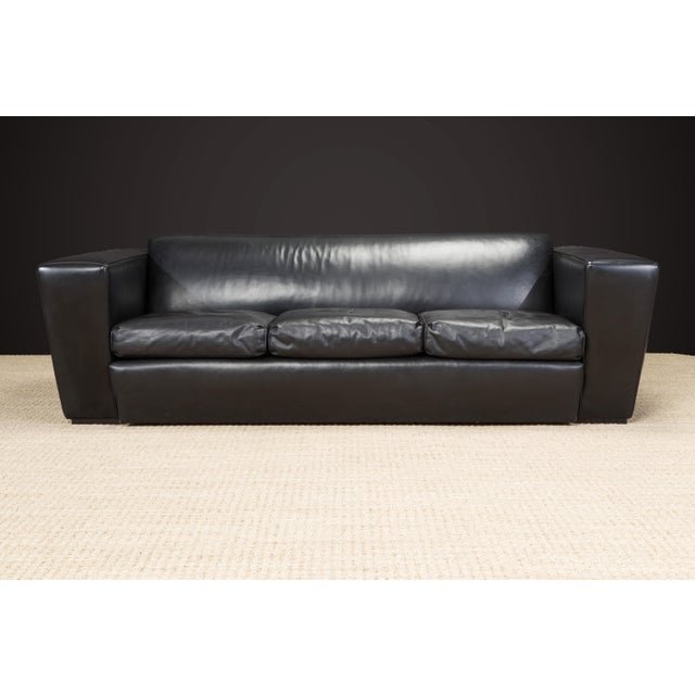 Paul Frankl Paul Frankl Attributed 'Speed' Art Deco Living Room Suite in Black Leather, circa 1930s - Set of 4 For Sale - Image 4 of 12