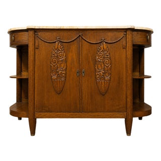 Vintage Art Deco Oak Buffet, 1930s For Sale