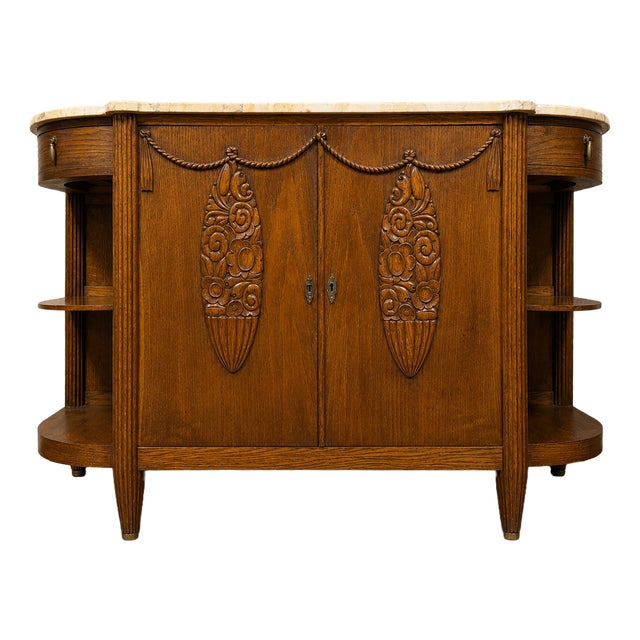 Vintage Art Deco Oak Buffet, 1930s For Sale