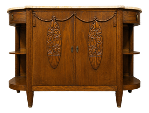 Vintage Art Deco Oak Buffet, 1930s