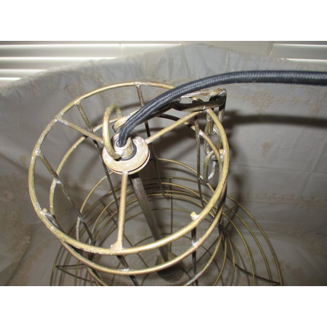 Gold Vintage French Style Wire Basket Teardrop Gold Pendant For Sale - Image 8 of 11