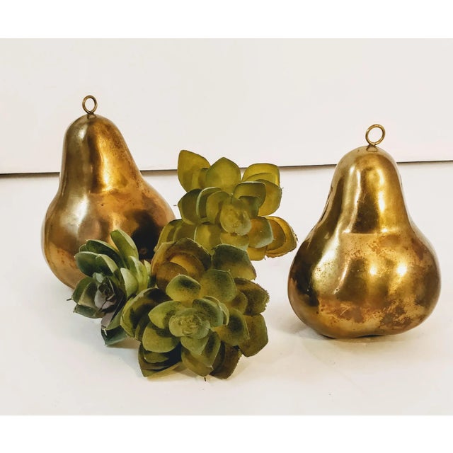 Mid Century Brass Pears Fruit - a Pair For Sale - Image 4 of 6