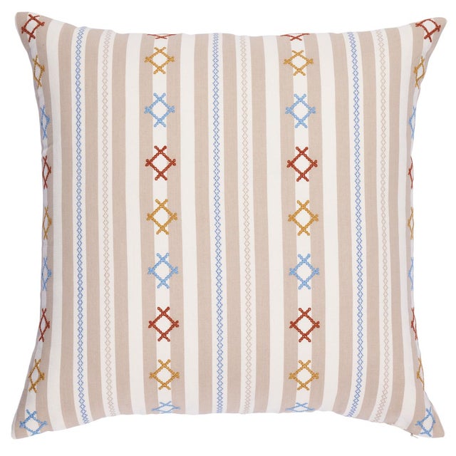 Contemporary Schumacher Rhodes Stripe 24" Pillow in Neutral For Sale - Image 3 of 3
