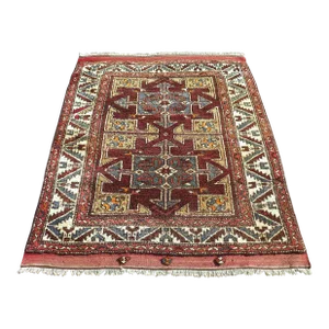 Mid 20th Century Mid 20th Century Small Turkish Vintage Carpet Wool Area Rug