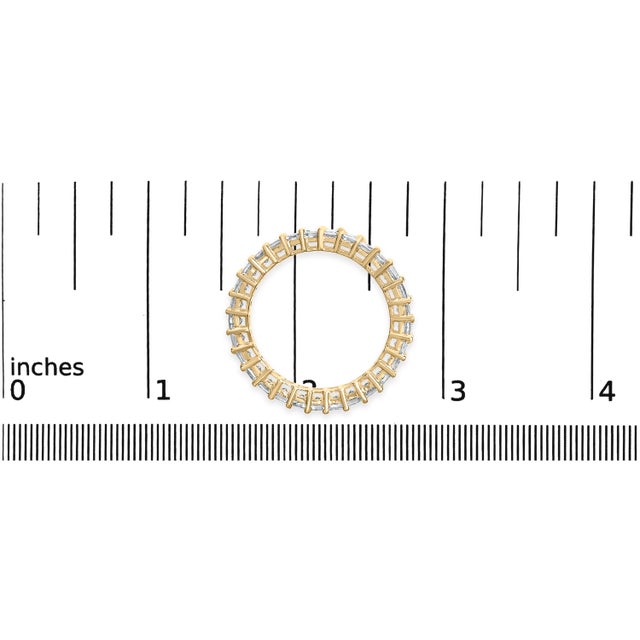 14K Yellow Gold 2.00 Cttw Shared Prong Set Princess Cut Diamond Eternity Band Ring (J-K Color, SI1-SI2 Clarity) - Ring - Size 7 For Sale In New York - Image 6 of 6