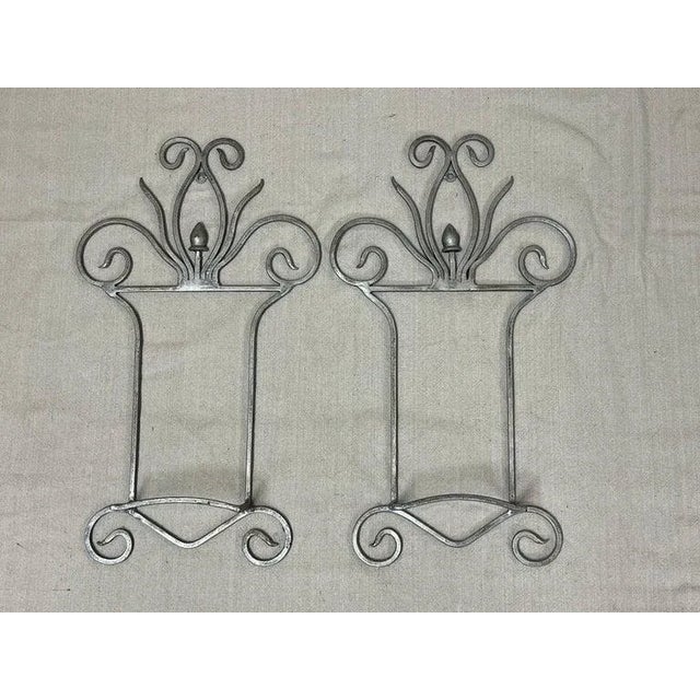Pair of Large Silver Floral Hand Towel Racks. Nice decorative racks to hold towels or scarves . Perfect for that formal...
