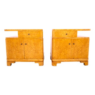 Vintage Polish Art Deco Nightstands, 1930, Set of 2 For Sale