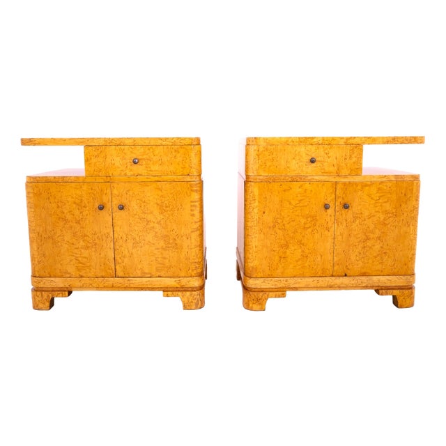 Vintage Polish Art Deco Nightstands, 1930, Set of 2 For Sale