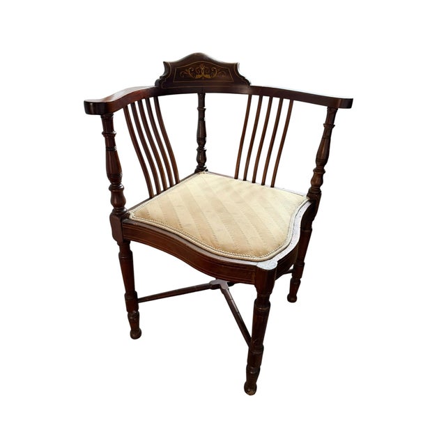 Antique Edwardian Mahogany Corner Chair, 1800s For Sale - Image 11 of 11