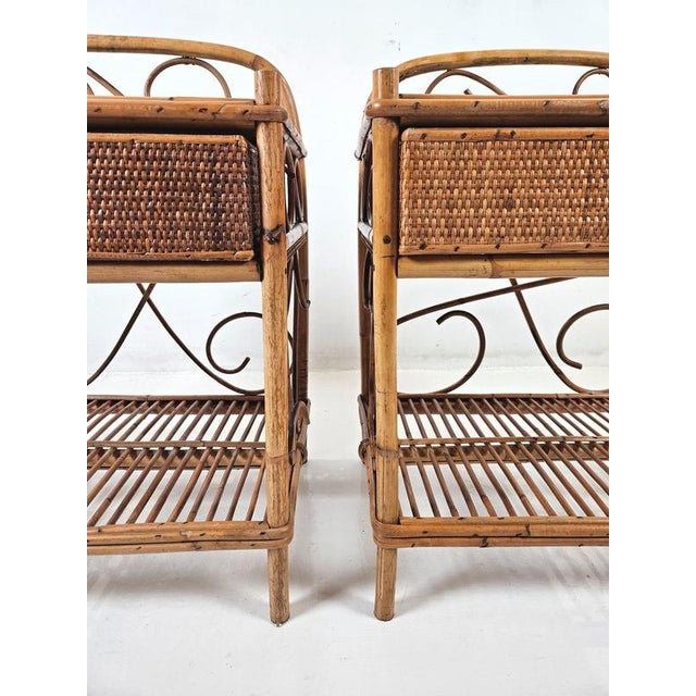1970s Vintage Bamboo Nightstands, Indonesia, 1970s, Set of 2 For Sale - Image 5 of 8