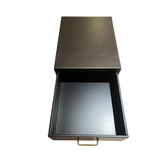 Industrial Restoration Hardware 1940s Industrial Modular Office 18" 3-Drawer Utility File Cabinet For Sale - Image 3 of 9