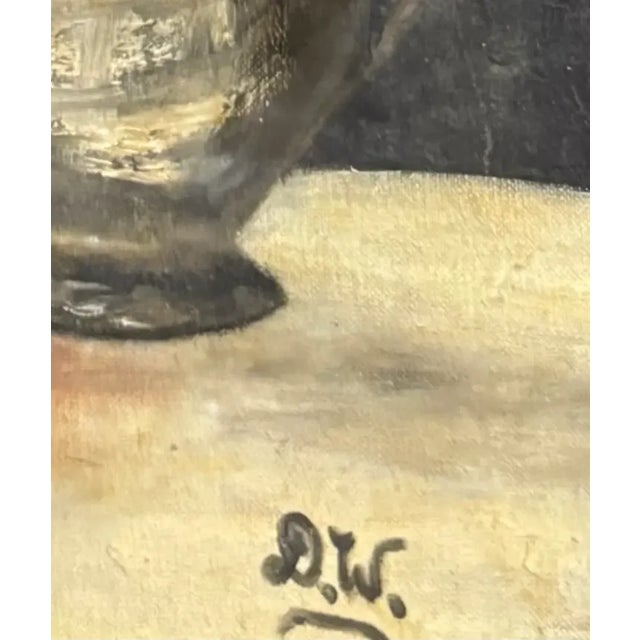 Wood Early Oil Painting - Still Life of a Fruit Bowl, Signed For Sale - Image 7 of 8