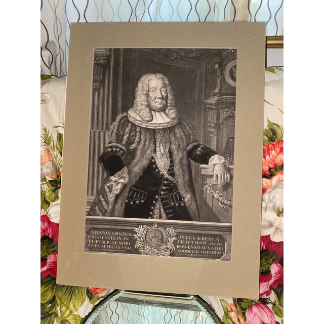 18th Century Antique Portrait Mezzotint Print - Traditional Grandmillennial Art For Sale - Image 5 of 7
