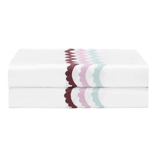 Celerie Kemble + Hamburg House Whimsical Wine Scallop King Pillow Cases - Set of 2 For Sale