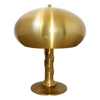 Gilt Brass Mushroom Table Lamp, 1970s For Sale