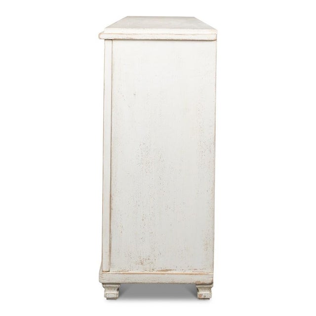 French Country 4-Door Sideboard, 88" - Whitewashed Reclaimed Pine For Sale - Image 4 of 11