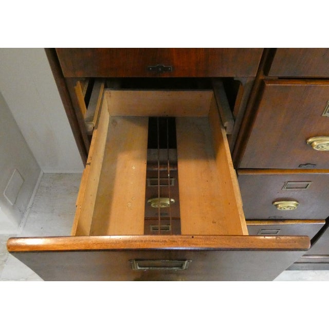 Walnut Filing Cabinet, Italy, 1900s For Sale - Image 10 of 18