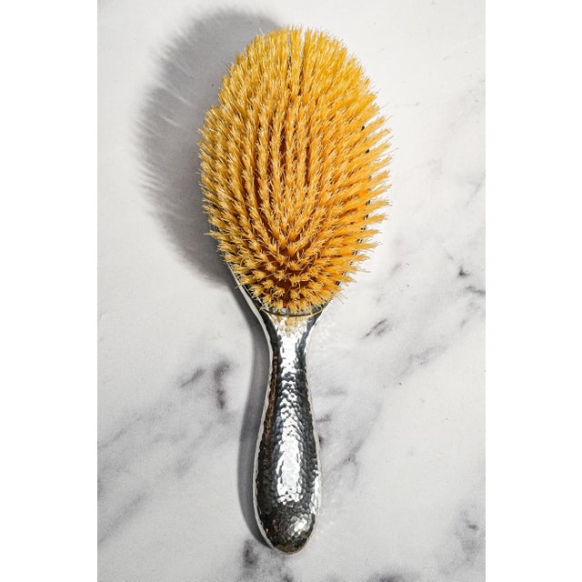 Stunning Antique Japanese Sterling Silver Vanity Set Okubo Hand Hammered Dressing Table Set Brush Comb Mirror Luxury Home Decor For Sale - Image 10 of 18