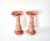 A pair of vintage, mid-century, Italian carved griotte (in French, "cherry", red-pink-cream) marbled candlesticks or...