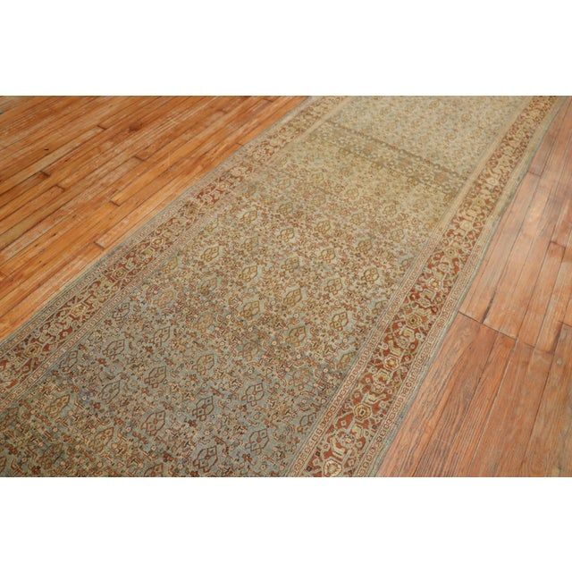 Early 20th Century Fine Persian Senneh Wide Runner, Early 20th Century For Sale - Image 5 of 6