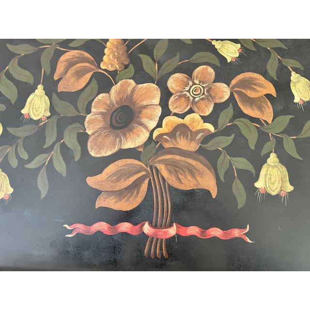 1950s Large Hand Painted Tole Tray For Sale - Image 5 of 5