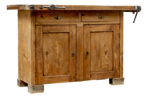 19th Century Swedish Pine Workbench, 1890s
